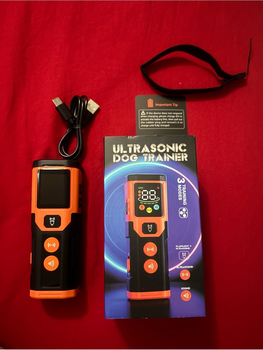 Ultrasonic Dog Trainer Remote in Orange and Black